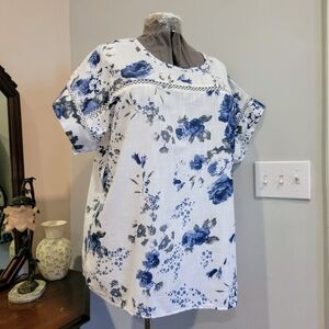 NWT 1X 100% Linen Summer Top